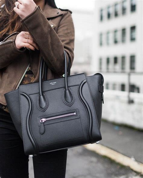celine black micro luggage bag